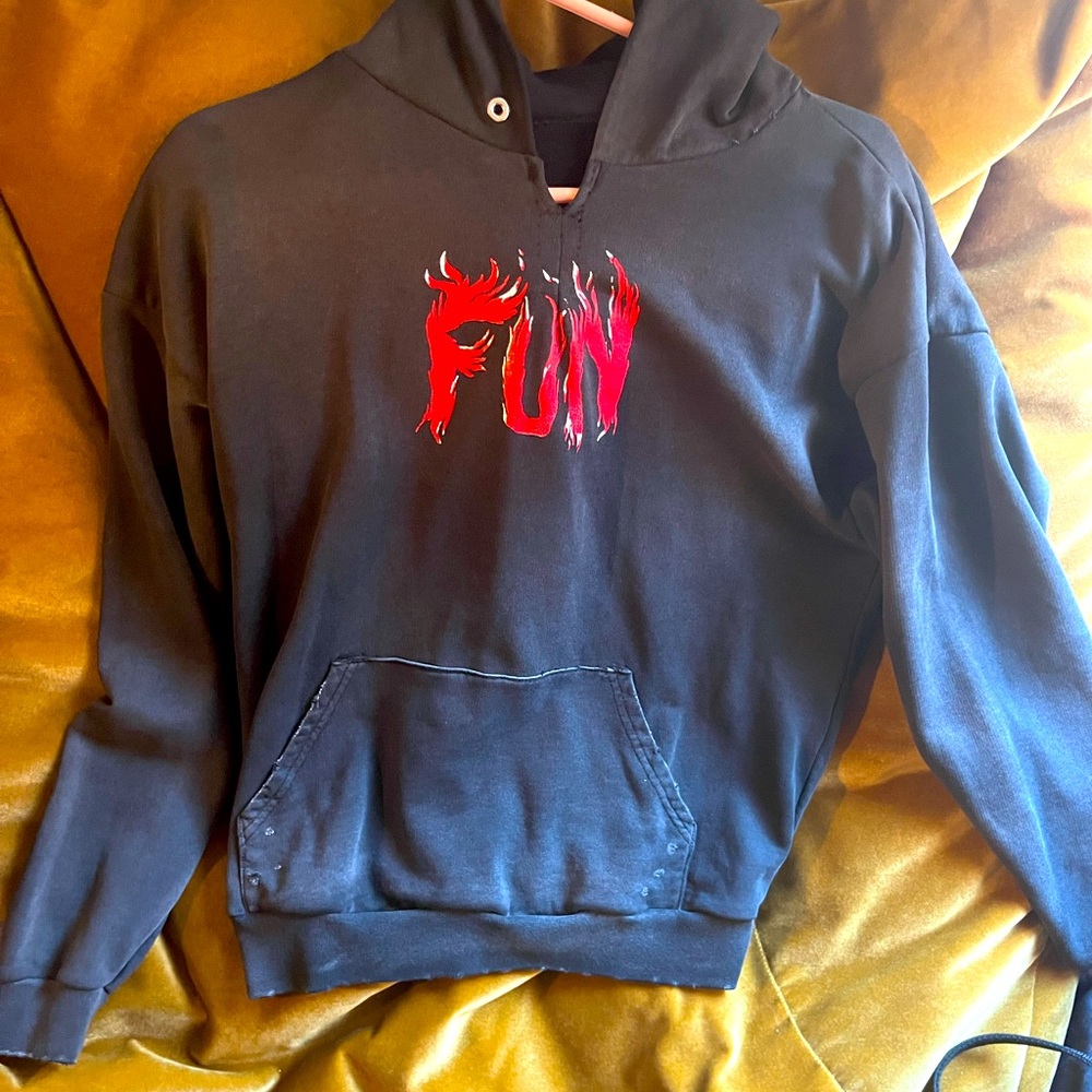 Givenchy “fun” distressed hoodie sweatshirt